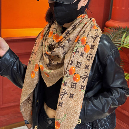 LV SCARF 140 CM IN WOOL MIX SILK 737264