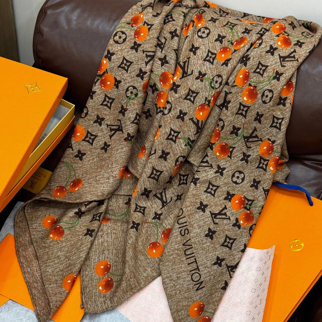 LV SCARF 140 CM IN WOOL MIX SILK 737264