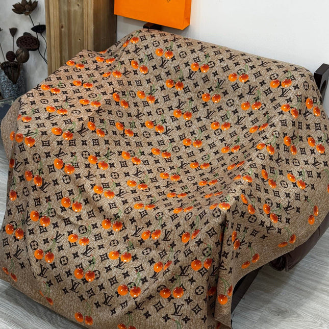 LV SCARF 140 CM IN WOOL MIX SILK 737264