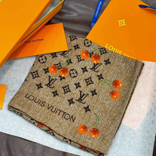 LV SCARF 140 CM IN WOOL MIX SILK 737264