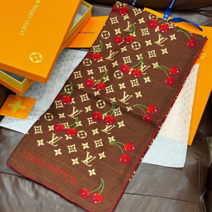 LV SCARF 140 CM IN WOOL MIX SILK 737265