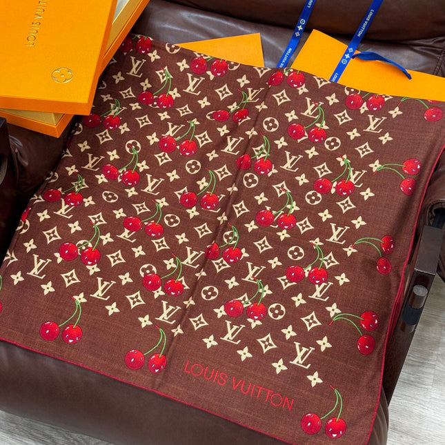 LV SCARF 140 CM IN WOOL MIX SILK 737265