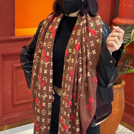LV SCARF 140 CM IN WOOL MIX SILK 737265