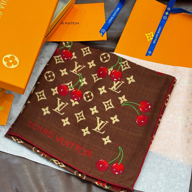 LV SCARF 140 CM IN WOOL MIX SILK 737265
