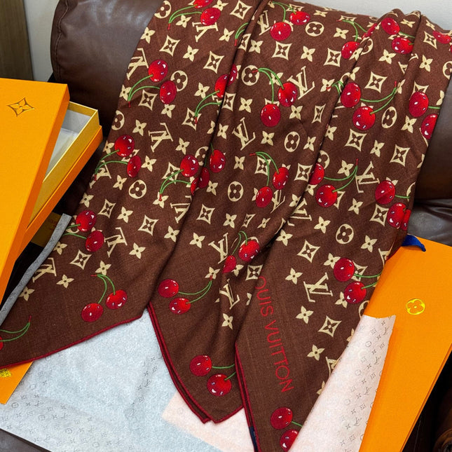 LV SCARF 140 CM IN WOOL MIX SILK 737265