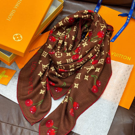 LV SCARF 140 CM IN WOOL MIX SILK 737265