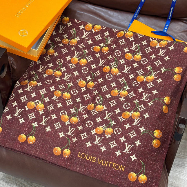 LV SCARF 140 CM IN WOOL MIX SILK 737266