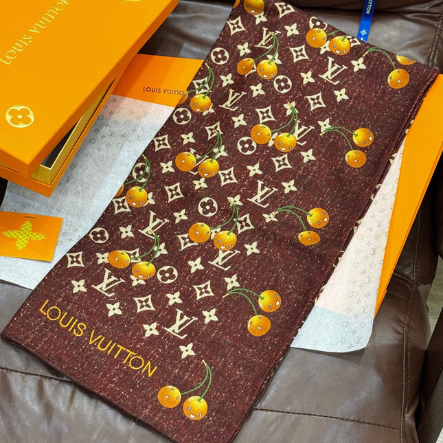 LV SCARF 140 CM IN WOOL MIX SILK 737266