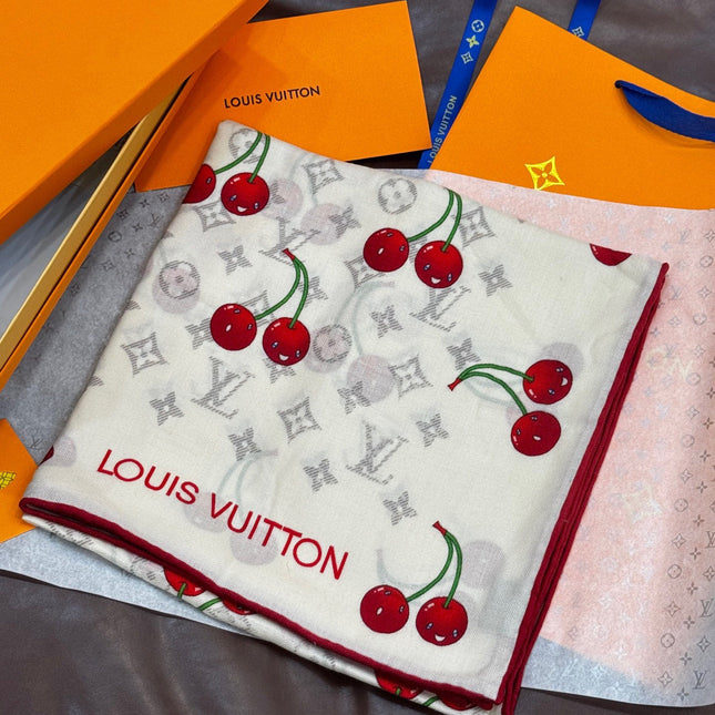 LV SCARF 140 CM IN SILK-CASHMERE BLEND 737267