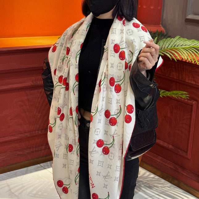 LV SCARF 140 CM IN SILK-CASHMERE BLEND 737267