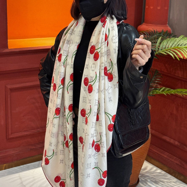 LV SCARF 140 CM IN SILK-CASHMERE BLEND 737267
