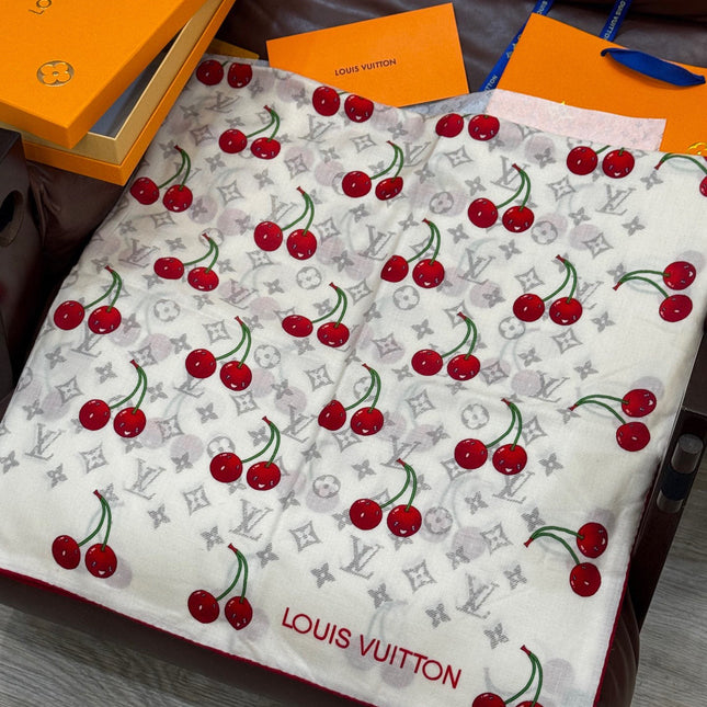 LV SCARF 140 CM IN SILK-CASHMERE BLEND 737267