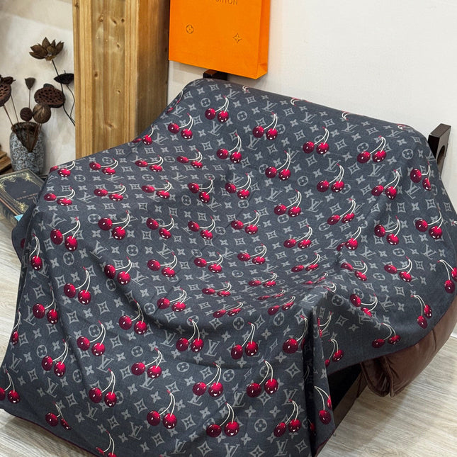 LV SCARF 140 CM IN SILK-CASHMERE BLEND 737268
