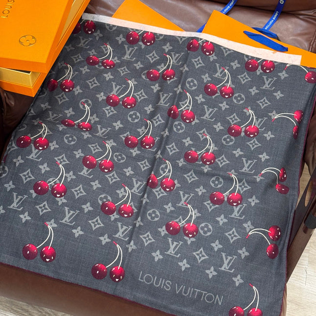 LV SCARF 140 CM IN SILK-CASHMERE BLEND 737268