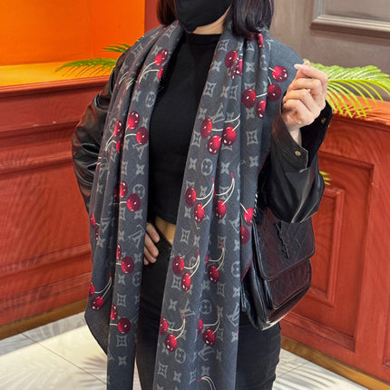 LV SCARF 140 CM IN SILK-CASHMERE BLEND 737268
