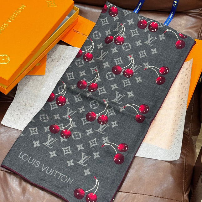 LV SCARF 140 CM IN SILK-CASHMERE BLEND 737268