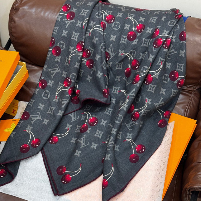 LV SCARF 140 CM IN SILK-CASHMERE BLEND 737268