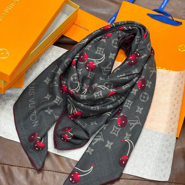 LV SCARF 140 CM IN SILK-CASHMERE BLEND 737268