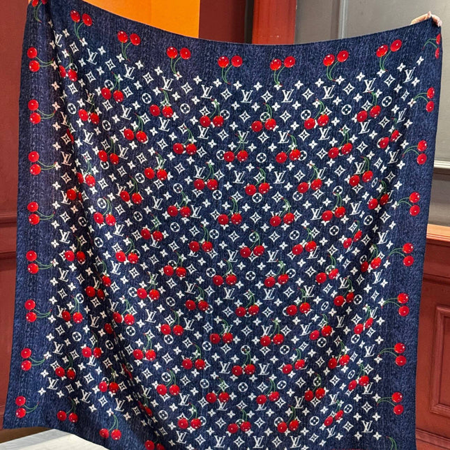 LV SCARF 140 CM IN SILK-CASHMERE BLEND 737269