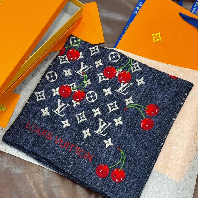LV SCARF 140 CM IN SILK-CASHMERE BLEND 737269