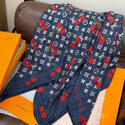 LV SCARF 140 CM IN SILK-CASHMERE BLEND 737269