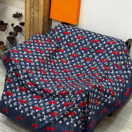 LV SCARF 140 CM IN SILK-CASHMERE BLEND 737269