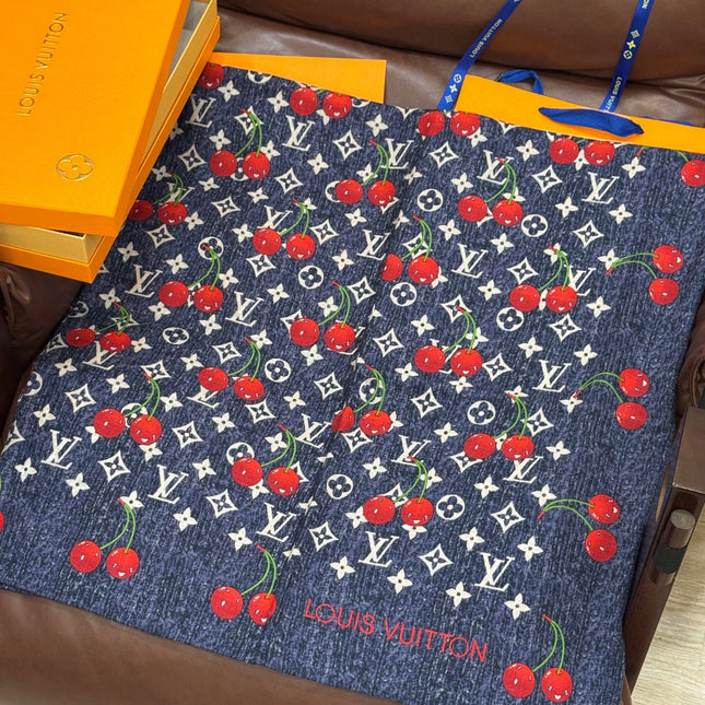 LV SCARF 140 CM IN SILK-CASHMERE BLEND 737269