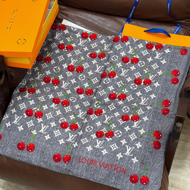 LV SCARF 140 CM IN SILK-CASHMERE BLEND 737270