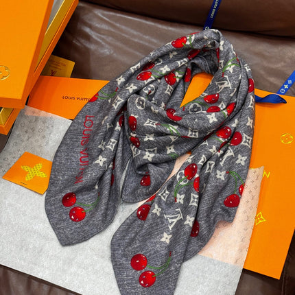 LV SCARF 140 CM IN SILK-CASHMERE BLEND 737270
