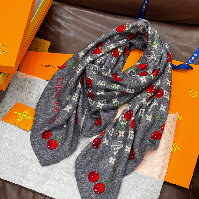 LV SCARF 140 CM IN SILK-CASHMERE BLEND 737270