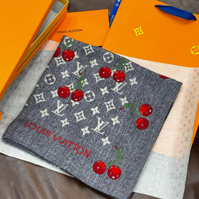 LV SCARF 140 CM IN SILK-CASHMERE BLEND 737270