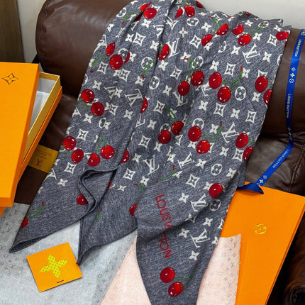 LV SCARF 140 CM IN SILK-CASHMERE BLEND 737270