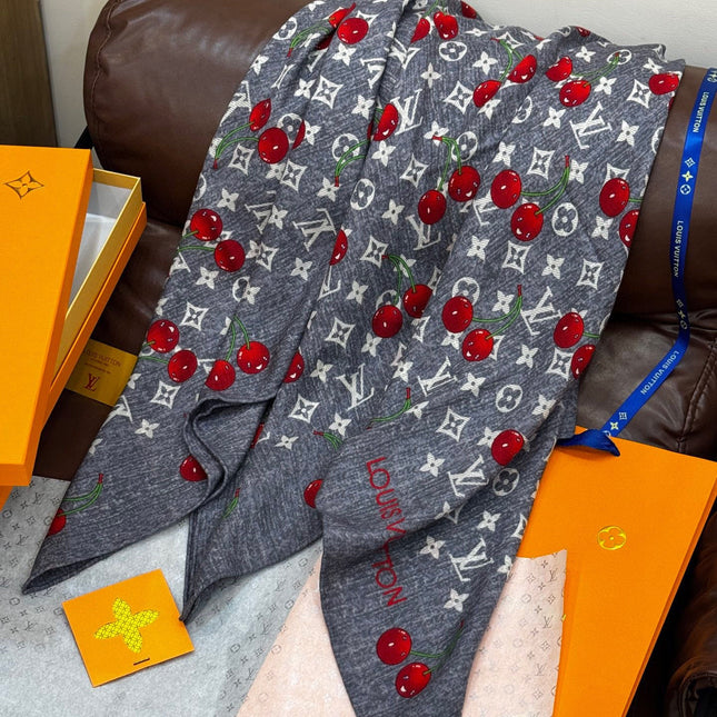 LV SCARF 140 CM IN SILK-CASHMERE BLEND 737270