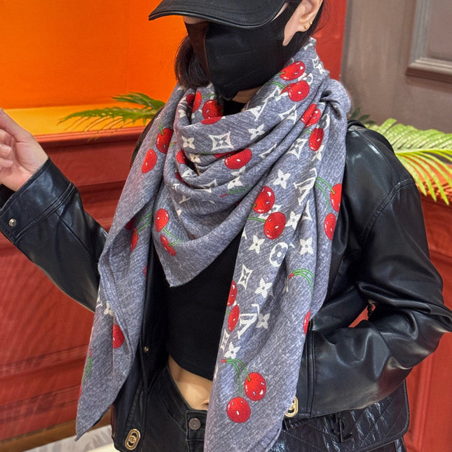 LV SCARF 140 CM IN SILK-CASHMERE BLEND 737270