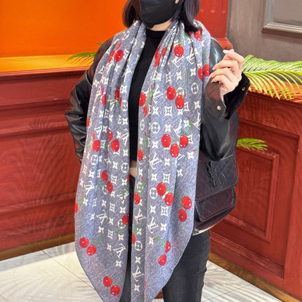 LV SCARF 140 CM IN SILK-CASHMERE BLEND 737270