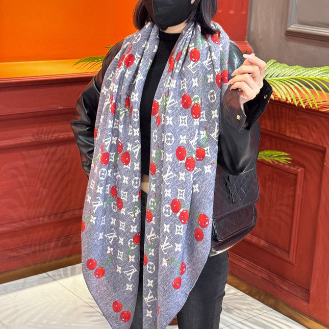 LV SCARF 140 CM IN SILK-CASHMERE BLEND 737270