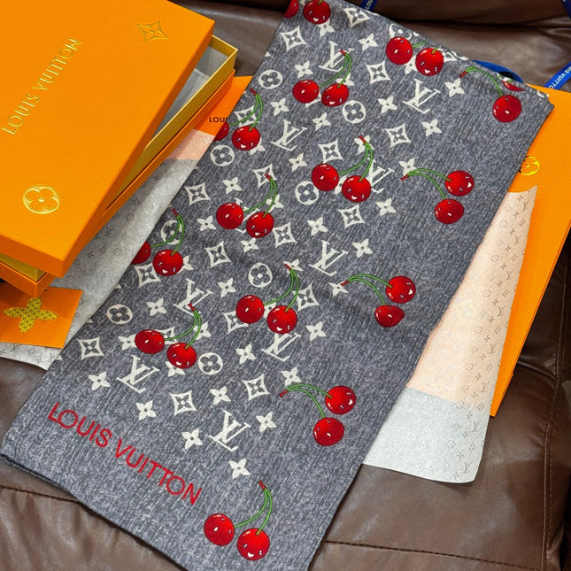 LV SCARF 140 CM IN SILK-CASHMERE BLEND 737270