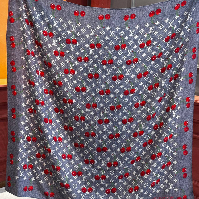 LV SCARF 140 CM IN SILK-CASHMERE BLEND 737270