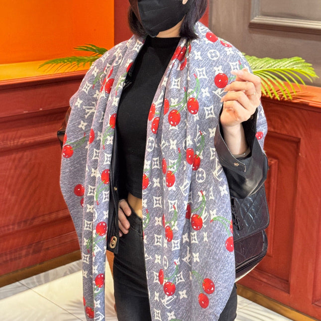 LV SCARF 140 CM IN SILK-CASHMERE BLEND 737270