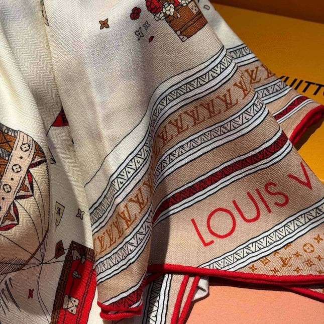 LV SCARF 140 CM IN SILK-CASHMERE BLEND 737275