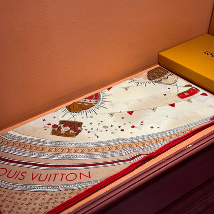 LV SCARF 140 CM IN SILK-CASHMERE BLEND 737275