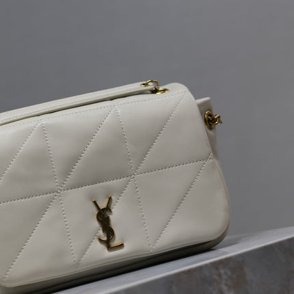 YSL 25S JAMIE MINI 20 IN BLANC VINTAGE LAMBSKIN GOLD HARDWRE