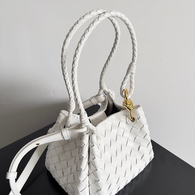 BV Small Parachute 21 White Lambskin Ghw