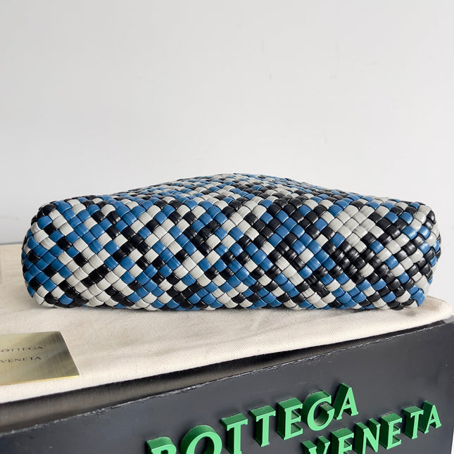 TOSCA SHOULDER BAG 27 IN BLUE MIX BLACK AND WHITE LAMBSKIN