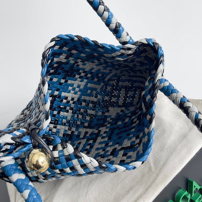 TOSCA SHOULDER BAG 27 IN BLUE MIX BLACK AND WHITE LAMBSKIN