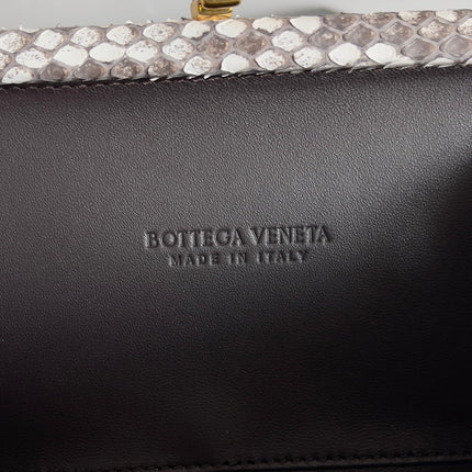 KNOT CHAIN CLUTCH 20.5 IN SNAKE PATTERN CALFSKIN