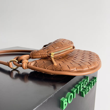 SMALL GEMELLI 24 IN BRONZE BROWN LAMBSKIN