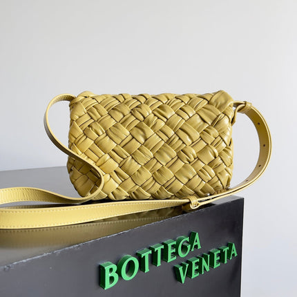 BV Small Rumple Messenger 21 Yellow Lambskin Shw