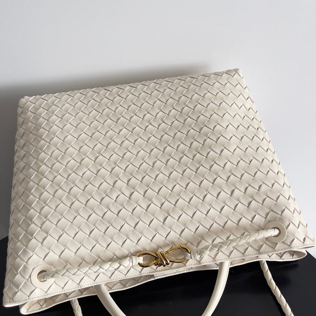 LARGE HANDLE BAG ANDIAMO 45 IN OFF WHITE LAMBSKIN