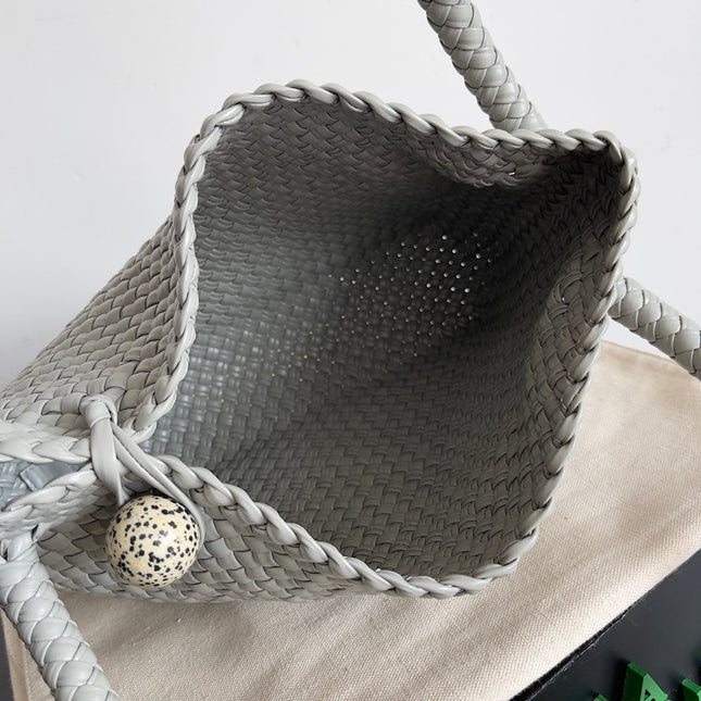 TOSCA SHOULDER BAG 27 IN AGATE GREY LAMBSKIN WITH DALMATA STONE DETAIL
